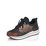 Rieker Damen Bequemschuhe N6983, Frauen Schnürhalbschuhe,lose Einlage,schnürschuhe,bequem,Women's,Lady,Ladies,braun Kombi (24),40 EU / 6.5 UK
