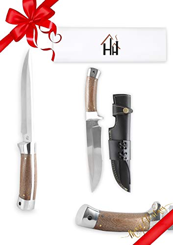 Hobby Hut HH-309, 12 inch Bowie Knife D2 Steel Hunting Knife with Sheath