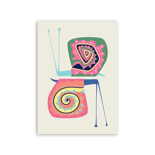 Nacnic Gestreifte Schnecken Blatt. In Verschiedene Tiere. Ästhetische Deko-Drucke für Ihr Wohnzimmer, Schlafzimmer, Zuhause Größen A4