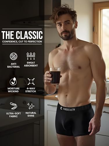 Image of Freecultr Men's Underwear Anti Bacterial Micromodal Airsoft Trunk Classic Waistband - Non Itch No Chaffing Sweat Proof