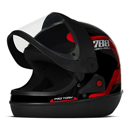 Capacete Moto Pro Tork Automático Sm Preto E Vermelho 788 60