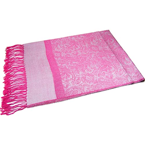 Jacquard Paisley Pashmina Shawl Wrap Elegant Double-Sided Two Tone Vintage Scarf3