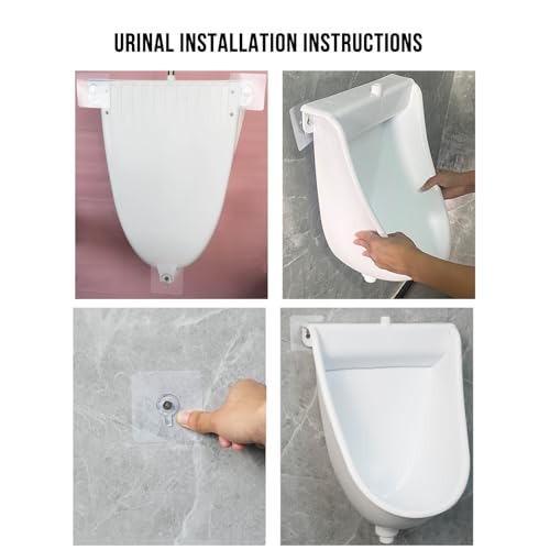Urinarios comerciales de plástico para hombre con desviador de orina exterior 7
