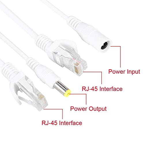 Adaptador inyector y divisor Power over Ethernet (PoE) para cámaras IP Sonew, cable RJ45 CAT8 de 12 V, 10 pares miniatura 5