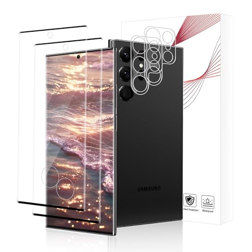 Carantee 2+2 Stück Schutzfolie für Panzerglas für Samsung Galaxy S23 Ultra 5G, 3D Anti-Kratzen Kristallklar Samsung S23 ...