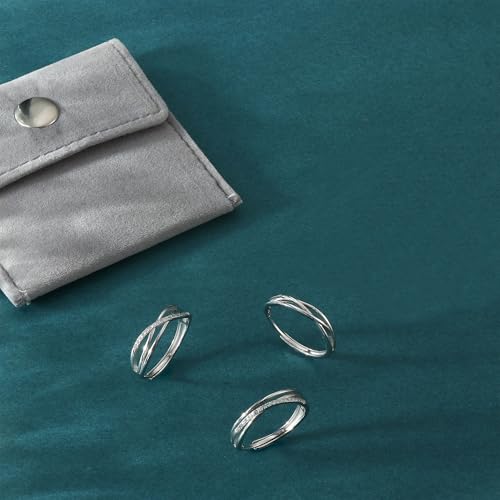 JeweBella Anillo Plata de Ley 925 Ajustable Anillo de Compromiso y Alianzas para Boda y Promesa con Tarjeta de Regalo - imagen 7