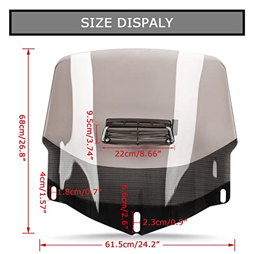 Motorcycle Windscreen Windshield With Air Vented For Goldwing Gl1800 2001-2017 (Smoke) #TOP3