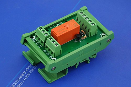 ELECTRONICS-SALON Bistable DPDT 8 Amp Relay Module, DC24V Coil, with DIN Rail Carrier Housing