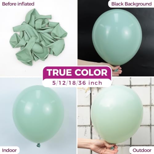 Image of Bezente Mint Green Balloons Latex Party Balloons 100 Pack 12 inch