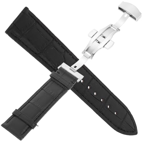 Correa de reloj de cuero negro Holibanna ideal para regalo de Navidad