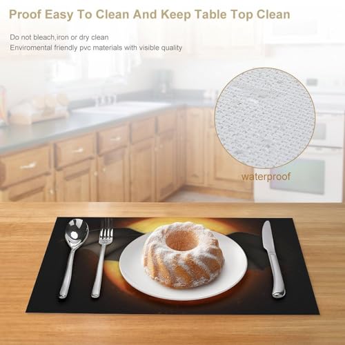 Sets de table d'Halloween en PVC lavables en vinyle tissé durable pour dîneurs - 5
