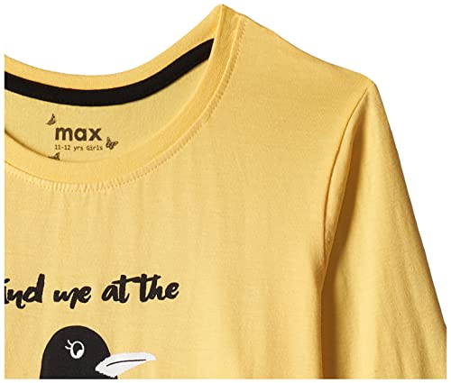 Image of Max Girls Regular Fit Graphic Printed Knit T-Shirt