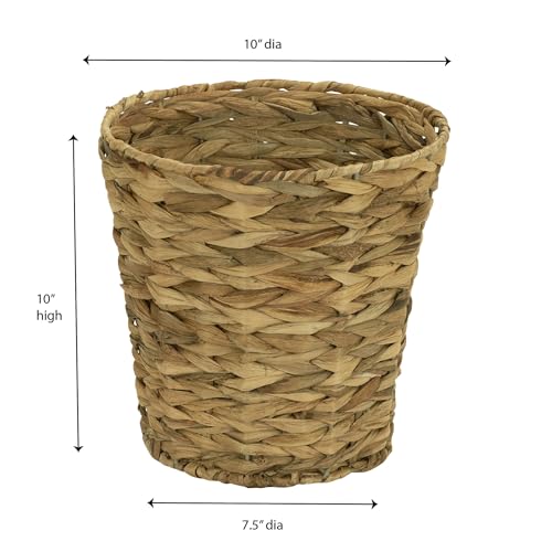 Household Essentials ML-6692 Woven Water Hyacinth Wicker Waste Basket thumb #1