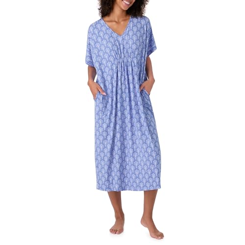 Image of Tommy Bahama - Women's Midi Caftan, Dolman Sleeve Stretch Jersey Caftan with Pockets for Sleep or Lounge