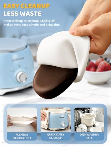 LUSHYUM Electric Chocolate Melting Pot with 2 Insert Pots, 4-Cup Chocolate - 3