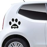 kleb-Drauf | Pfote mit Name | Verschiedene Größen und Farben | Autoaufkleber Autosticker Decal Aufkleber Sticker | Auto Car Motorrad Fahrrad Roller Bike | Deko Tuning Stickerbomb Styling Wrapping