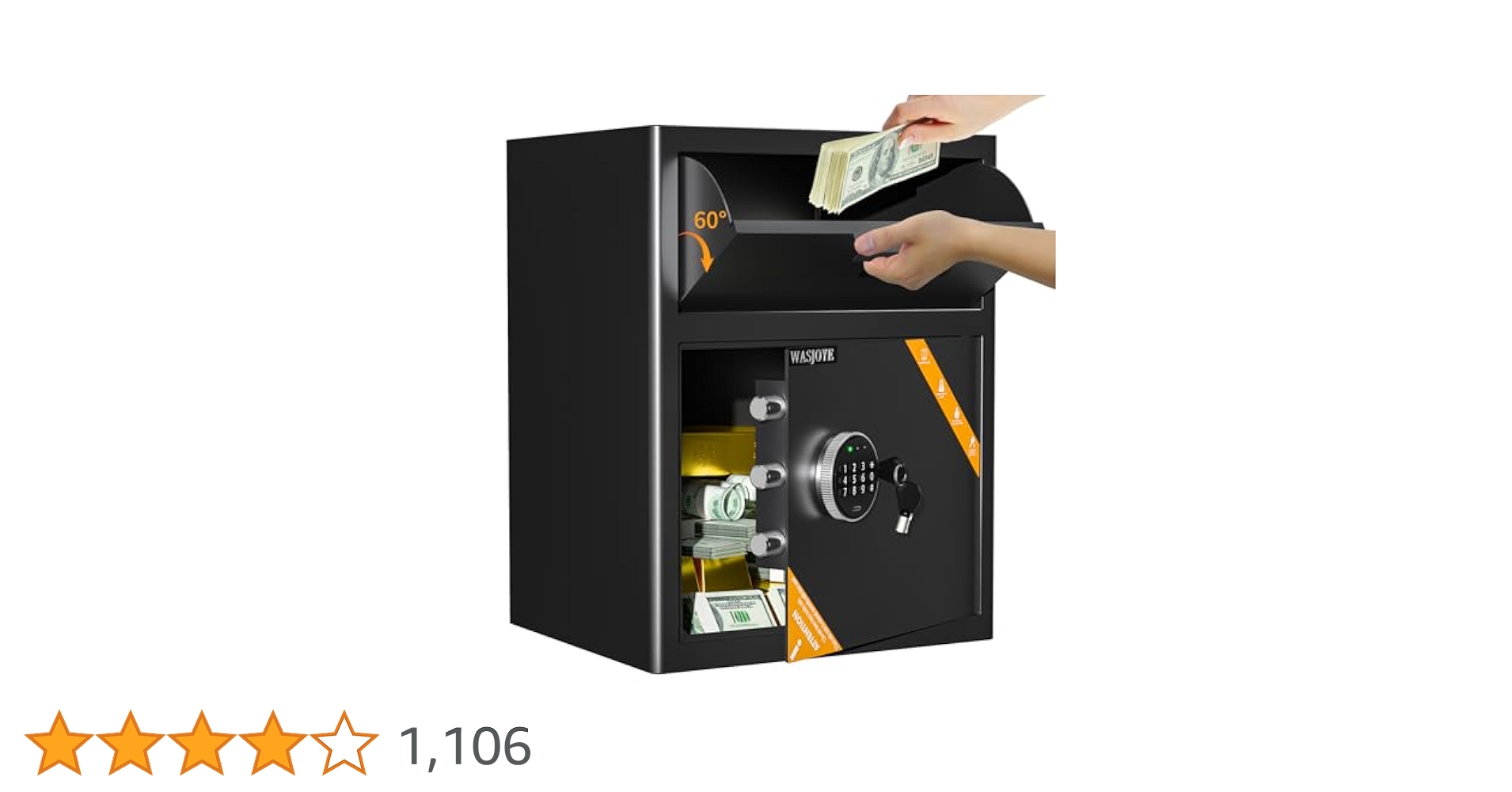 新品未使用WASJOYE 金庫 テンキー式 Amazon.co.jp: WASJOYE 金庫 家庭用金庫 テンキー式 電子金庫