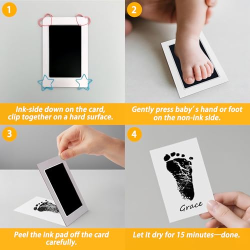Kit Per Impronte Di Mani E Piedi Senza Inchiostro, Per Cani, Gatti, Animali Domestici, Con Tampone Di Inchiostro Pulito Per Neonati E Animali Domestici, Confezione Da 4 - 6