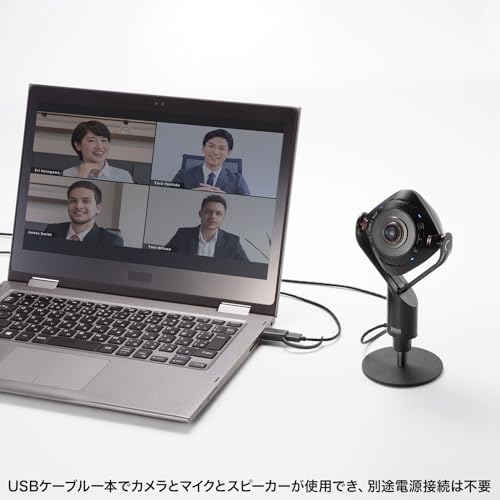 サンワサプライ スピーカー内蔵360度Webカメラ CMS-V71BK