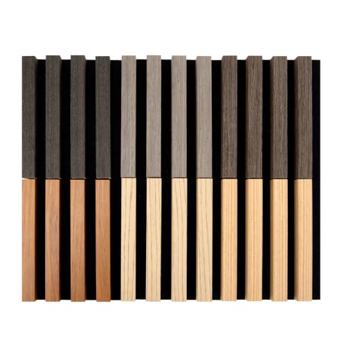 Image of Art3d Soundproof Wood Slat Wall Panel, 6 x 4.7 in, 6 Sample Packs, 6 Colors