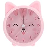 CLISPEED Sveglia da Comodino per Orecchie da Gattino in Silicone Rosa, Decorazione da Tavolo Silenziosa senza Batteria, Lampada Notturna per Camera da Letto