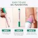 Ceramic Cuticle Oil Pusher Pen -3 in 1 Cuticle Remover Pen for Nails, Nail Care Buffer Pens with Micro-Dosin Oil for Hangnails, Dry & Damaged Nails, Moisturize Strengthen Brighten