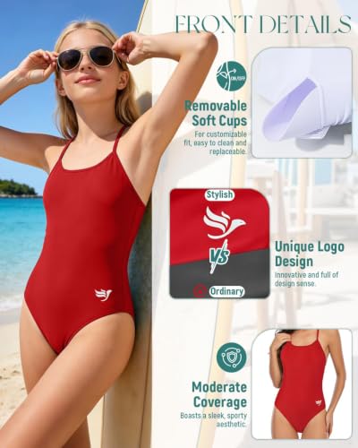 Image of Century Star Women Athletic Training One Piece Swimsuit for Teens Juniors