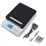 MUNBYN Digital Postal Scales, Parcel Postage Shipping Scale 30kg 66lbs Electronic Mail Scale with Hold and Tear Function, Includes Tape measure, AC Adapter and 1.5Vx3AAA