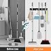 nacena Broom Holder Wall Mount, 2 Packs Black Wall Hanging Garden Tool & Utility Closet Organizer Mop & Broom Hook Wall Mounted Heavy Duty Broom and Mop Organizer Wall Hanging for Bathroom, garage