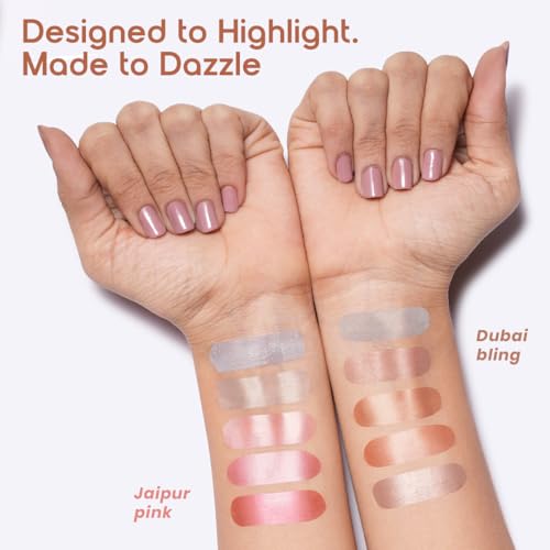 Image of INSIGHT 5 Shades of Shine Brick Highlighter - Dubai Bling |Smooth, Blendable Texture & Radiant Finish | Travel-Friendly Makeup Palette| 12 g