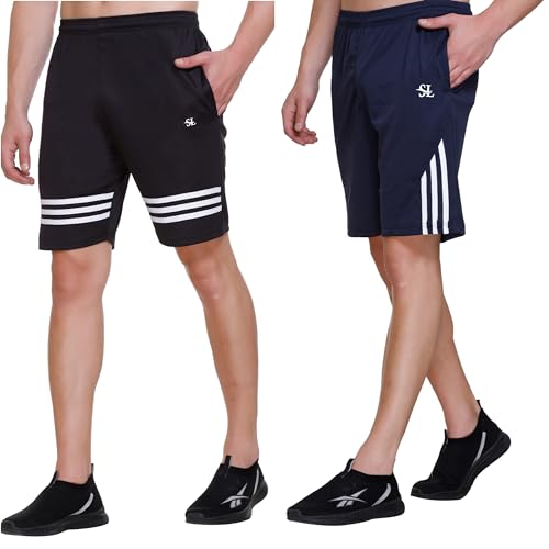 Image of Men's Shorts | Shorts for Men's | Men's Cotton Shorts | Dual Pocket Sleep Shorts - Regular Shorts - Workout, Gym, Running, Sports and Yoga Shorts - Pack of 2