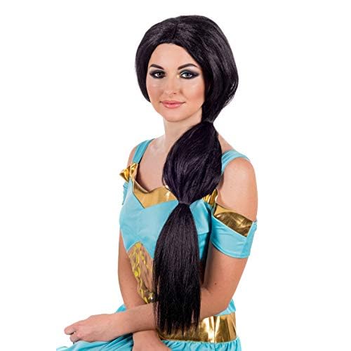 Fun Shack Peluca Princesa Arabe Mujer, Peluca Jazmin Princesa Mujer, Peluca Arabe Princesa Mujer, Disfraz Arabe Mujer, Disfraz Princesa Arabe Mujer, Disfraz Mujer Carnaval Talla Unica