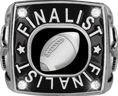 Crown Awards Football Silver Finalist 2.0 Ring, Football Finalist Rings, Size 12