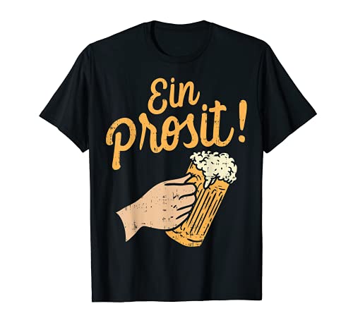 Oktoberfest Shirt Ein Prosit Cheers German Drinking Beer t-shirt, Preto, S
