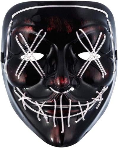 Ice Blue LED Light Up Stitched Purge Mask - Image 2