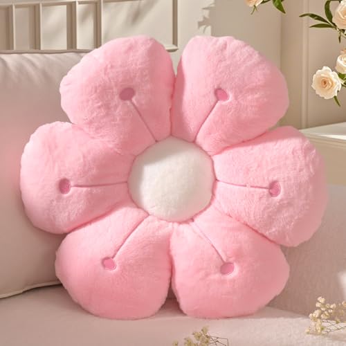 Yhoelata Coussin Fleur Petit, Coussin de Sol Forme de Fleur Rose, Coussins Décoratif en Peluche Daisy Enfant, Aesthetic Coussins Décoration Canapé, Deco...