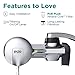 PUR PLUS Horizontal Faucet Mount Water Filtration System with 3-in-1 Lead Reducing Filter for Great-Tasting Filtered Tap Water, Lasts 100 Gallons, Fits Most Kitchen or Bathroom Faucets, Chrome