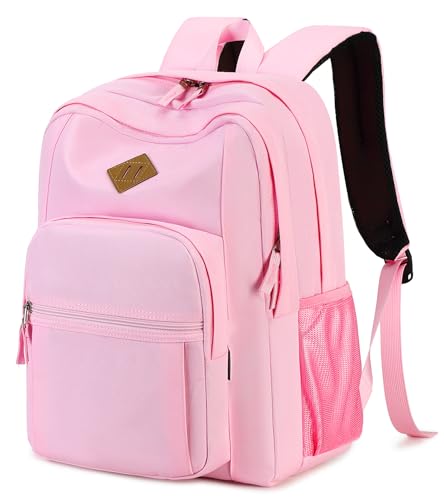 Image of abshoo Girls Solid Color Backpack For College Women Water Resistant School Bag (Light Pink)