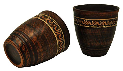 Madacha Lot de 2 Mugs en Terre Cuite avec Dessin - 200 ML - Fait Main - Ukraine