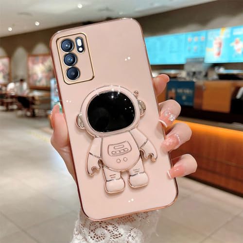 Coque astronaute avec support rose pour Oppo A72 A73 5G
