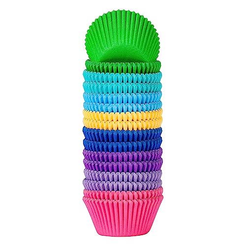 Xlloest Standard-Cupcake-Papierförmchen Regenbogenfarbe Muffin Förmchen Papier 400 Stück