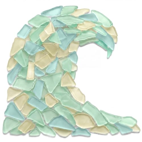 Nautical Crush Trading Bulk Sea Glass – 11oz Tumbled Sea Glass in Green, Yellow & Aqua – Seaglass for Crafts, Decor & Jewelry – Real Seaglass Pieces for DIY & Art Projects