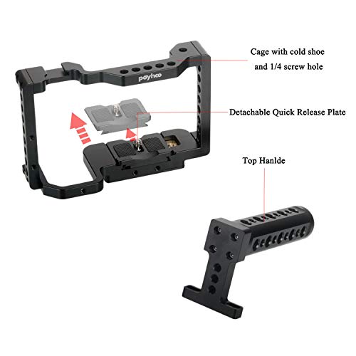 mingzhe Camera Cage + Top Handle Kit Liga de alumínio com placa de liberação rápida removível Montag