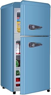 Mini Lodówka Retro, Wielofunkcyjna Zamrażarka, Lodówka Do Przechowywania Lodów I Żywności, Energooszczędna I Energooszczędna, Konstrukcja Dwudrzwiowa, Do Biur, Akademików, Hoteli