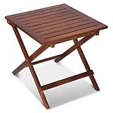 Indoor and Outdoor Wooden Folding Square Coffee/Side Table，Compact Portable Outdoor Table for Campi