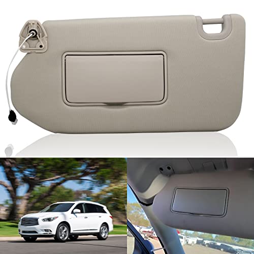 NHILES Left Driver Sun Visor with Lamp & Mirror for 2013-2020 Nissan Pathfinder 2014-2020 Infiniti...