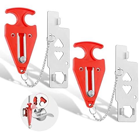 2 Pack AceMining Portable Door Lock Home Security Door Locker Travel Lockdown Locks for Additional Safety and Privacy Perfect for Traveling Hotel Home Apartment College Cover