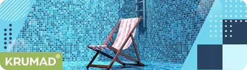 KRUMAD Pool Kescher Feinmaschig 41 x 28 cm, Robustes Poolnetz für Blätter & Insekten, Kescher für Pool & Teich, Poolreinigung ohne Teleskopstange, Pool Zubehör Reinigung, Blau