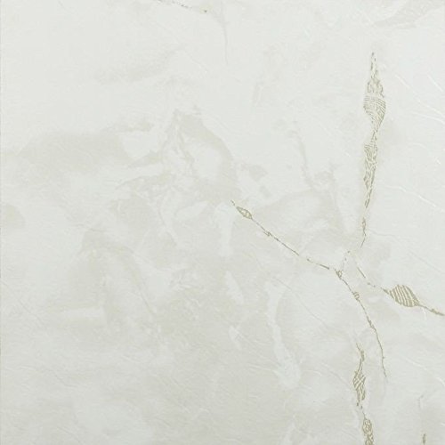 PowerSellerUSA Marble White & Gray Marble Vinyl Floor Tiles Self Stick Peek Flooring 12'' x 12'' 1-Pack (20 Pieces)