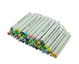 Erofa Finecolour Sketch Marker Pen 60-Piece Sketch Set Artist Necessary Artkwork/Refillable Markers and Replaceable Nibs with Pen Bag (60)